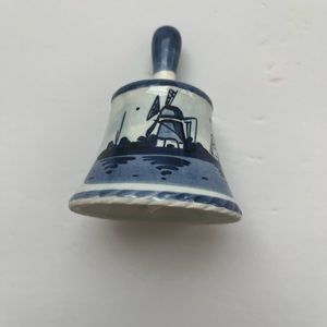 Blue Windmill Ornament Dutch Delft Pottery Blue and White Delft Windmill.